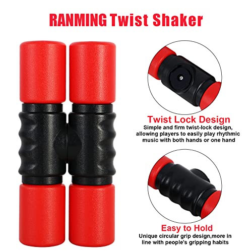 RANMING Twist Shaker 3PCS Double Row Shakers Percussion Instruments Set Medium Volumelatin Latin Percussion Instruments for Studio,Band,Drummers(Yellow-Blue-Red) - Image 2