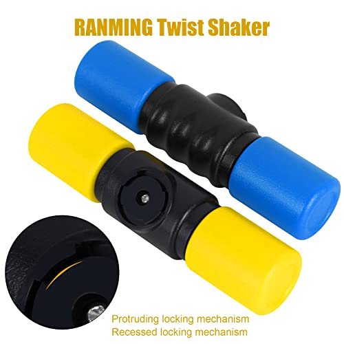RANMING Twist Shaker 3PCS Double Row Shakers Percussion Instruments Set Medium Volumelatin Latin Percussion Instruments for Studio,Band,Drummers(Yellow-Blue-Red) - Image 4
