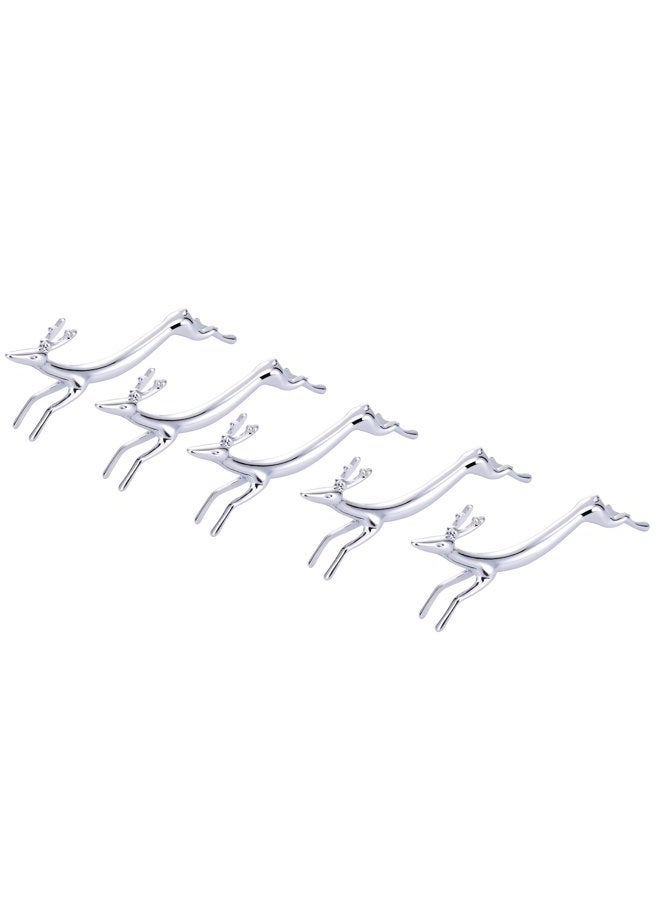 ChezMax Silver Zinc Alloy Flower Chopsticks Rest Spoons Stand Forks Knifes Holder Pack of 5 RB-SHY-542429550321-yinse - Image 1