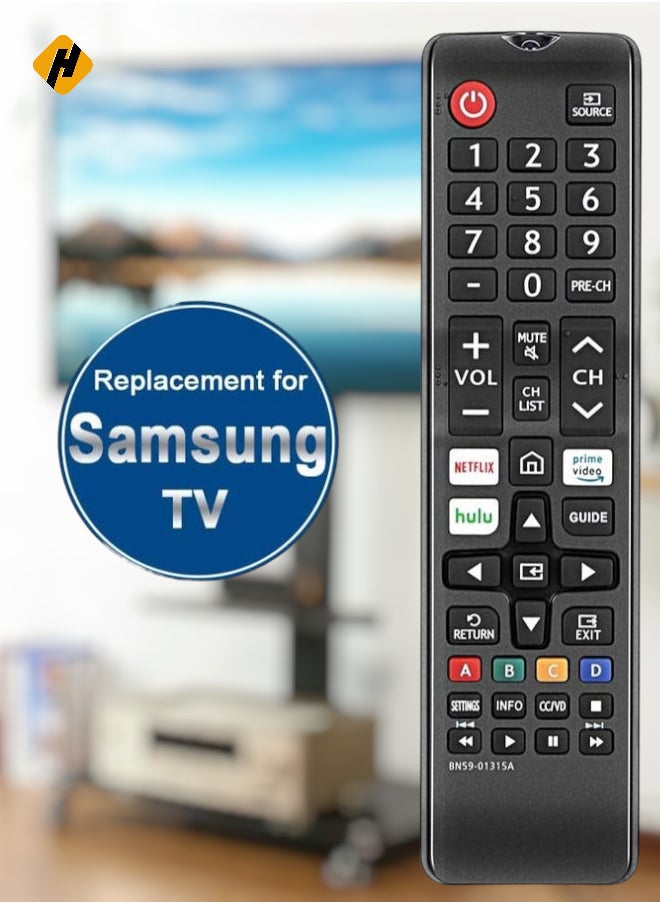 HuHa BN59-01315D Replacement for Samsung Remote Control and Smart 4K Ultra UHD Curved Series 8/7/ 6 TV HDTV LED, UN 32/40/ 43/50/ 55/58/ 65/75 inch N/NU/RU Series 5300  - Image 1