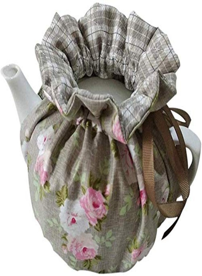 Yangshine Vintage Floral Tea Cozy, Cotton Dust Proof Insulated Decorative Teapot Cover for Home Kitchen Table, (Color #3) - Image 1