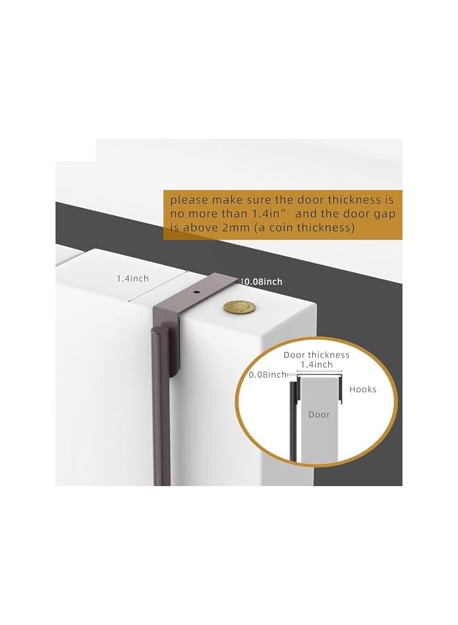 promass 2Packs Over The Door Double Hanger Hooks, Coats Hook, Metal Twin Hook Organizer Storage Rack for Hanging Coats, Towel, Bags and Hats(Black). - Image 3