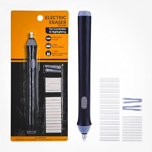 Corslet Electric Erasers for Artist & Kids | Battery-Operated Mechanical Eraser for Sketching, Drawing & Art | Electric Eraser for Kids 22 Refills & 2 Holders Art Eraser (2.3mm & 5mm) - Image 1