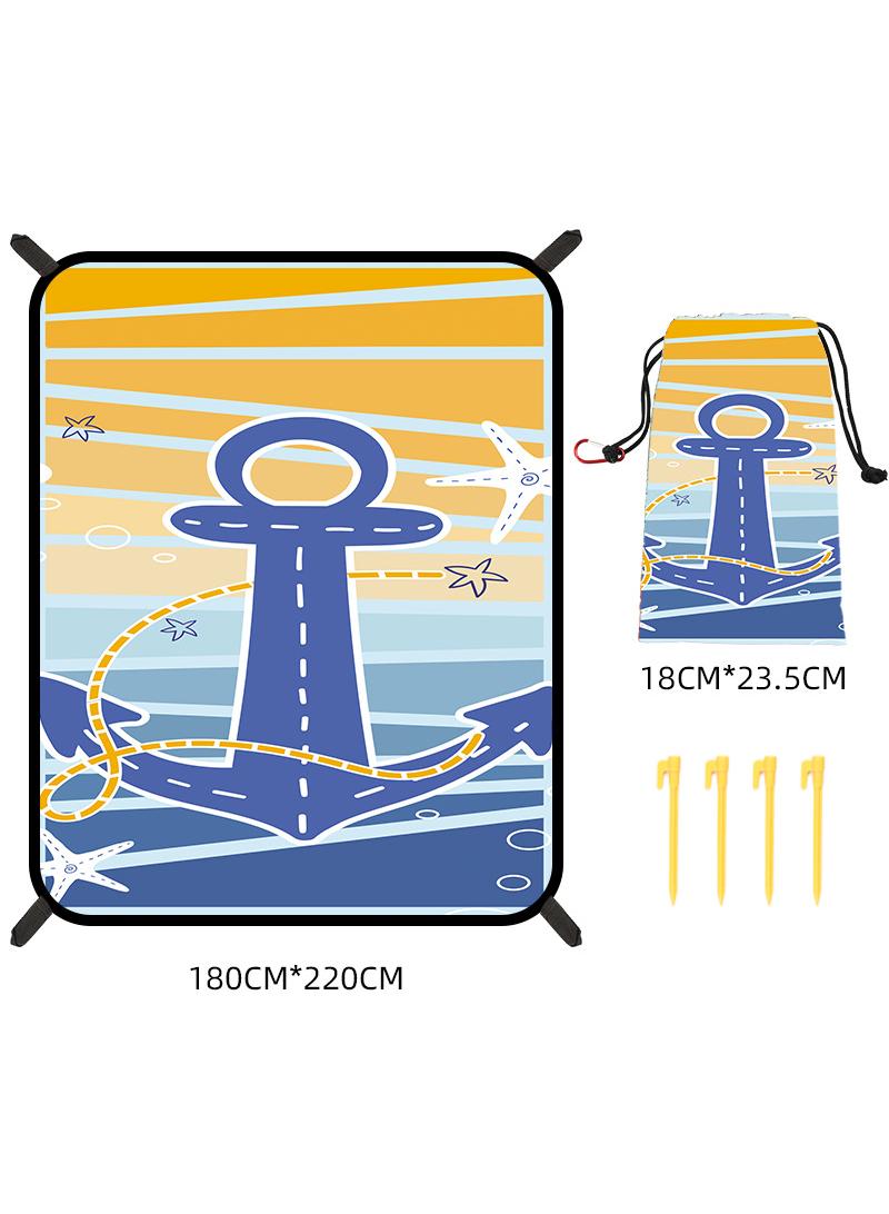 XiuWoo Bohemian Printed Beach Mat Quick Drying And Splash Proof Mat Outdoor Picnic Mat 180x220Cm  - Image 1