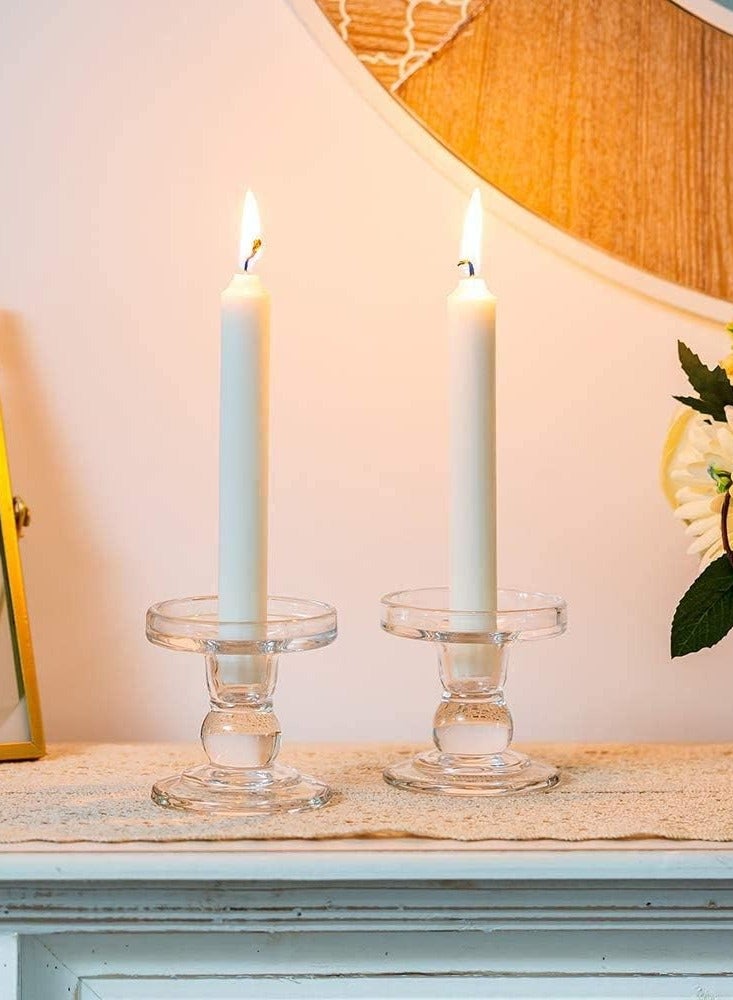 RR BRAND 6 Pices Glass Candle Holder For Pillar Candle Clear Crystal Holders Taper Tealight For Home Dinner Table Home Decor - Image 4