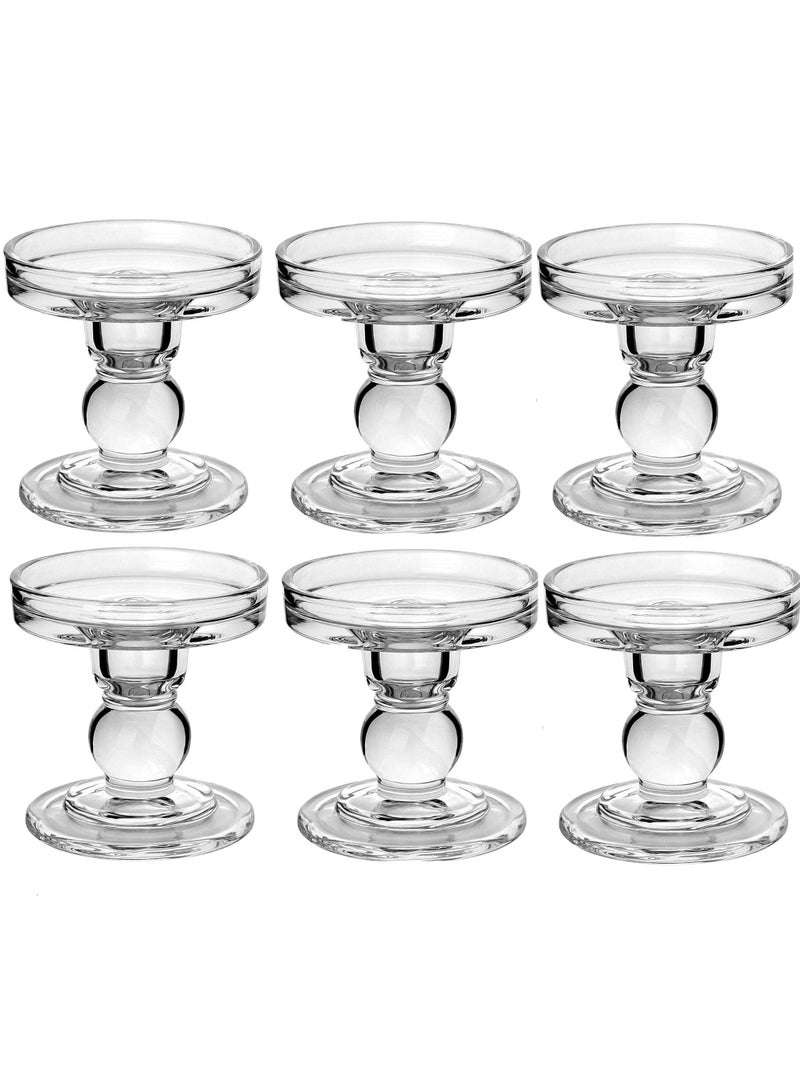 RR BRAND 6 Pices Glass Candle Holder For Pillar Candle Clear Crystal Holders Taper Tealight For Home Dinner Table Home Decor - Image 2