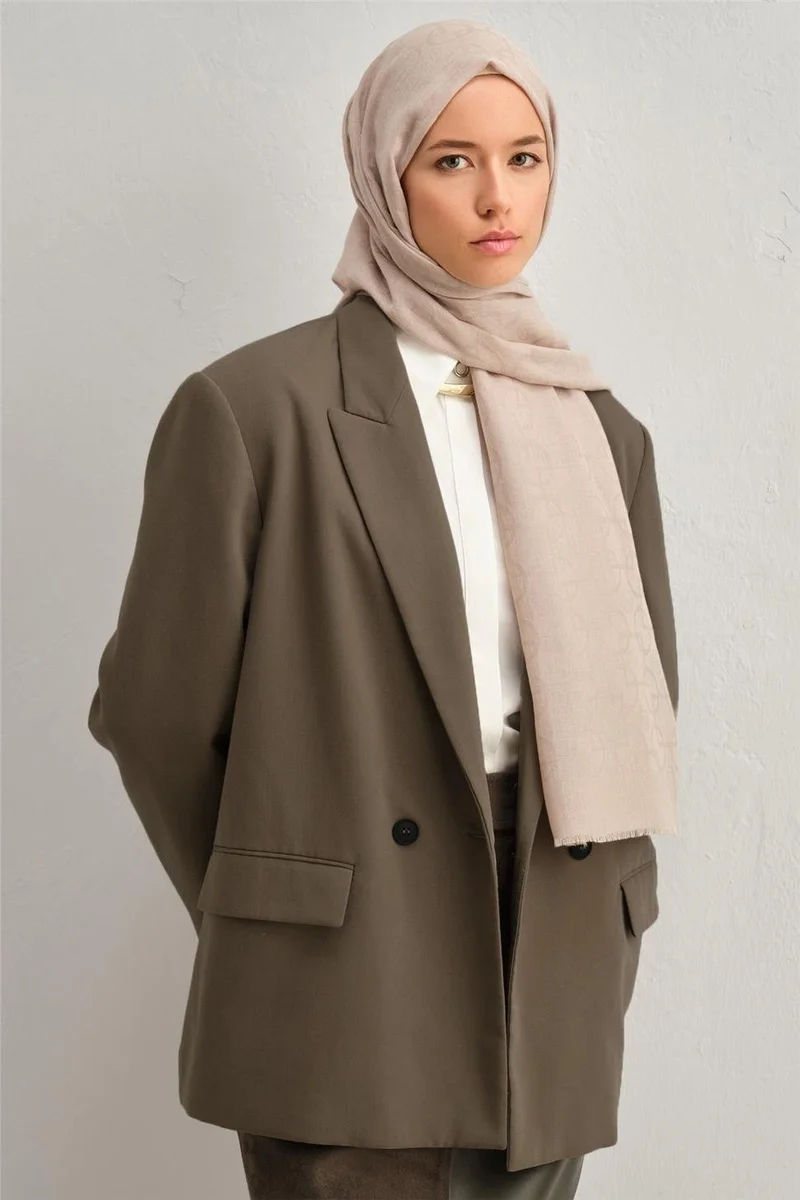 ARMINE Tencel Wool Geometric Pattern Shawl 05