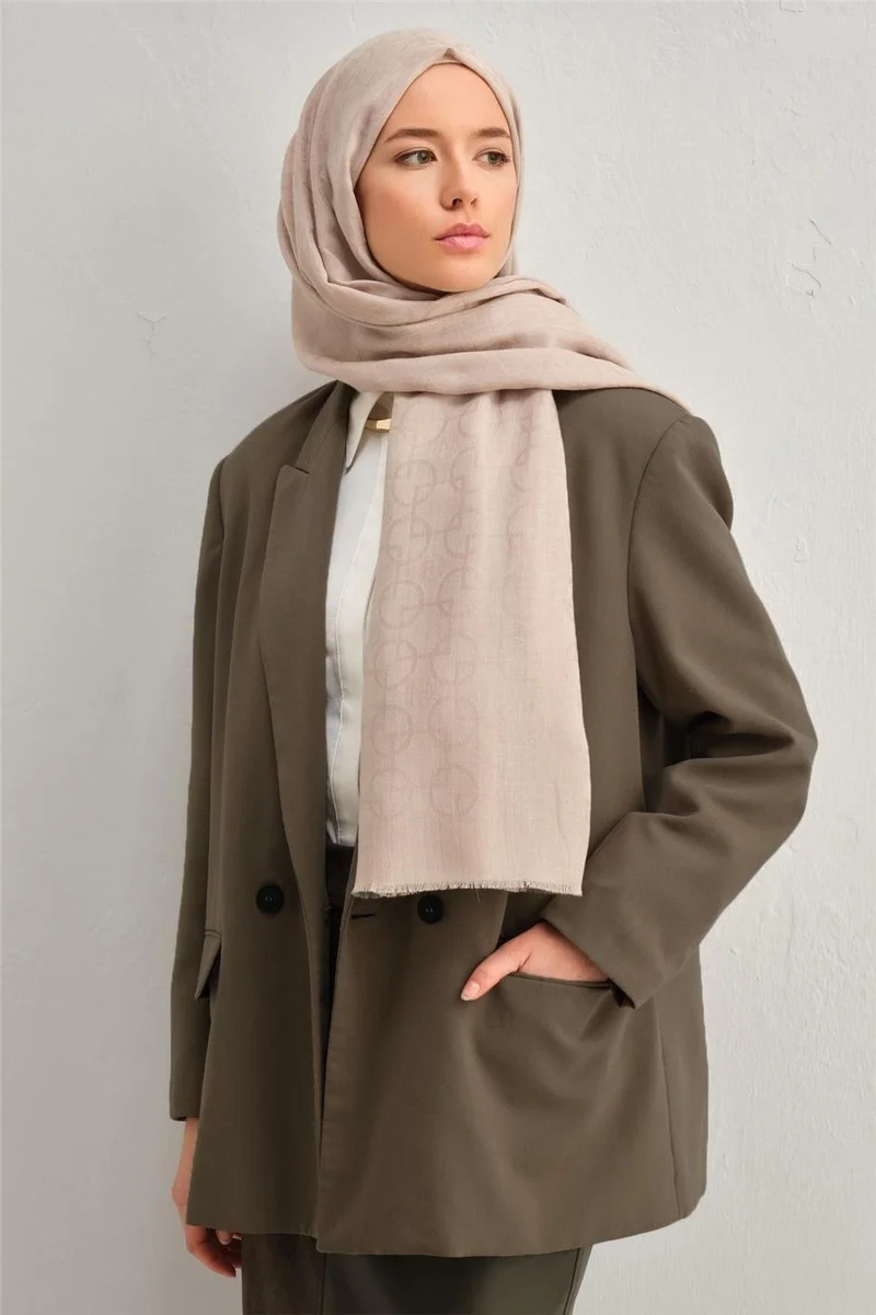 ARMINE Tencel Wool Geometric Pattern Shawl 05