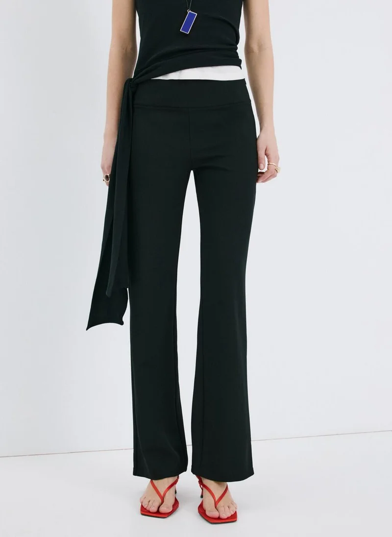 مانجو Mid-rise flare trousers