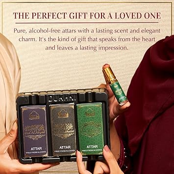 DUKHNI Royal Oud Attar Oil Set by Dukhni Pure original Oud oil Islamic fragrances Eid Ramadan gifts for men and women 3 assorted mini roll on perfume scents x 6ml Arabian oud oil arab perfumes - Image 5