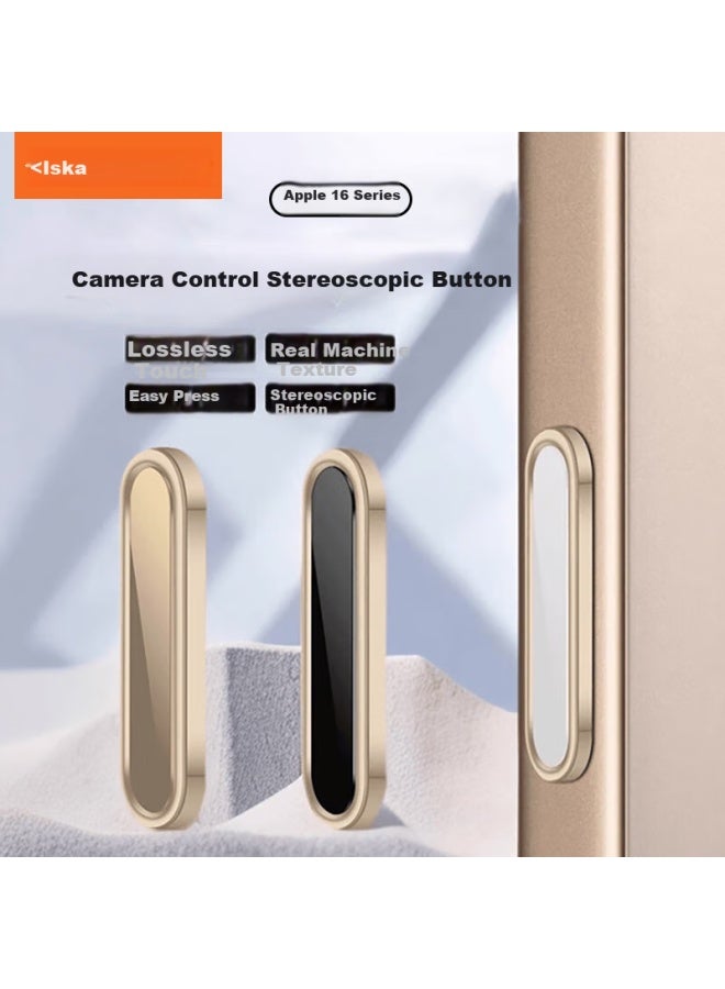 ISKA Yisika Compatible With Apple 16 Series Dynamic Camera Shooting Button Sticker, Iphone 16 Pro Max Multifunctional Control 3d Button Capacitive Touch Phone Protection Jm553 Gold - Image 1