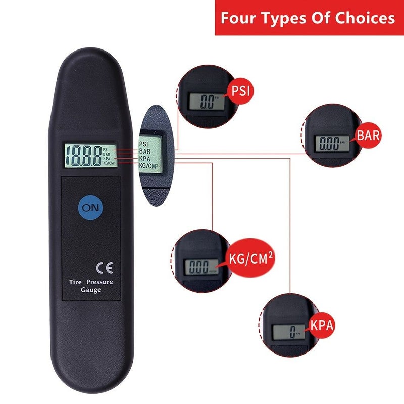 Black Digital Car Tire Pressure Gauge LCD PSI KPA BAR KG CM2 Tester - Image 5
