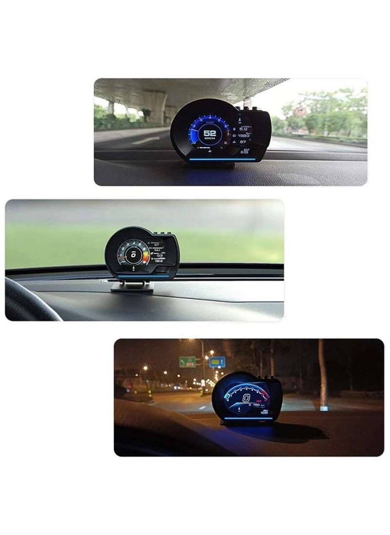 LCD Screen Dual Mode OBD+GPS System Auto Real-Time Display Speedometer, Monitor Warning Smart Gauge, ECU Computer Data for Universal Vehicle Model