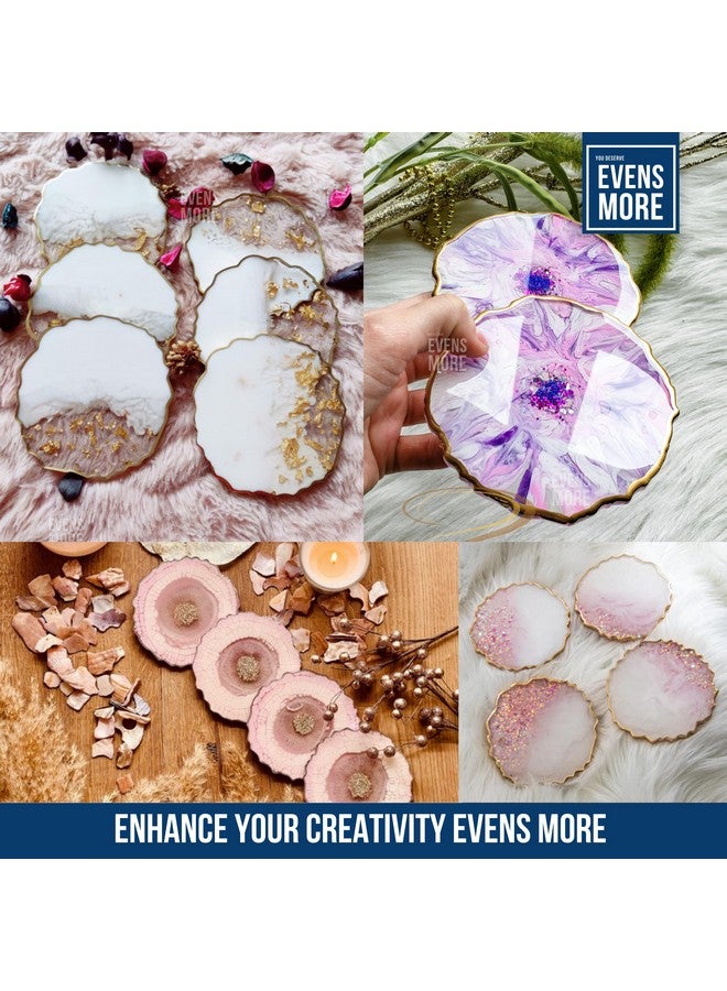 EVENS MORE 40 Pcs Resin Coaster Making kit with 200Gm Crystal Clear Resin and Glitter Round and Agate Mould (Coaster Kit) - Image 3
