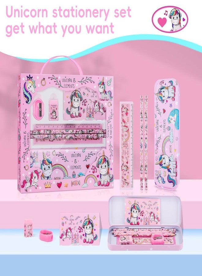 Climberty® 7-Piece Unicorn Stationery Set, Cute School Supplies for Girls, Pencil Case, Pencils, Ruler, Notebook, Eraser, Sharpener, Gift for Kids, Birthday, Back to School - Image 3