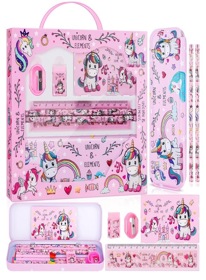 Climberty® 7-Piece Unicorn Stationery Set, Cute School Supplies for Girls, Pencil Case, Pencils, Ruler, Notebook, Eraser, Sharpener, Gift for Kids, Birthday, Back to School - Image 1