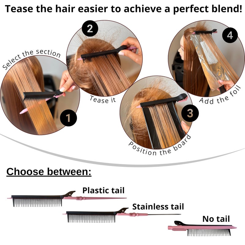 TrivesGo Balayage Hair Dye Kit | Highlight kit â€“ Balayage Board Paddle | highlighting Foiling Board - 3 Highlighting Combs | Highlight comb & Teasing Clip Comb | 5 Professional Tools for hairstylists - Image 4