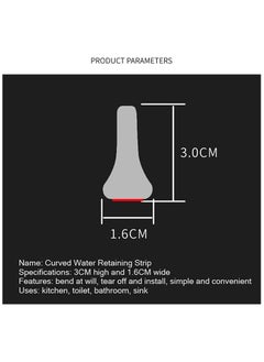 RATSAW 1M Flexible Shower Threshold Water Dam Collapsible Wet Floor Barrier Strip Self Adhesive and Bendable Waterproof Strip for Bathtub Bathroom Kitchen White  - Image 2