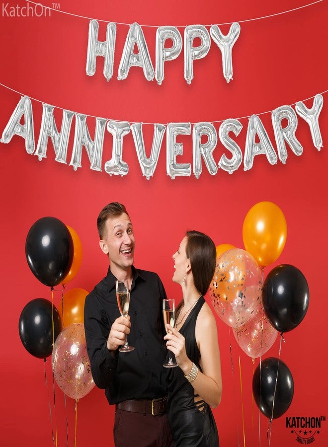 كاتشون بالونات كاتشون - حروف "ذكرى سعيدة" ١٦ بوصة | لافتة، خلفية، ولافتة بالونات لديكور الذكرى السنوية الفضية - Image 5