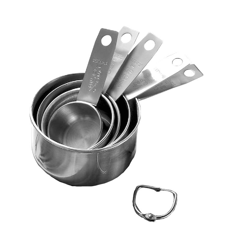 GRANDFORT Stainless Steel Measuring Cups Set, 5 Pieces Kitchen Measuring Sets Gadgets tool,For Cooking & Baking,Measure Dry & Wet Ingredients And Liquid (Cups) - Image 1