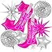 YOTHORN 10 Pcs Pink Cowgirl Boot Balloons Foil Disco Cowgirl Balloons Western Cow Decorations Cowgirl Party Decorations for Birthday Party Last Rodeo Bachelorette Disco Western Cowgirl Theme Party Supplies - Image 2