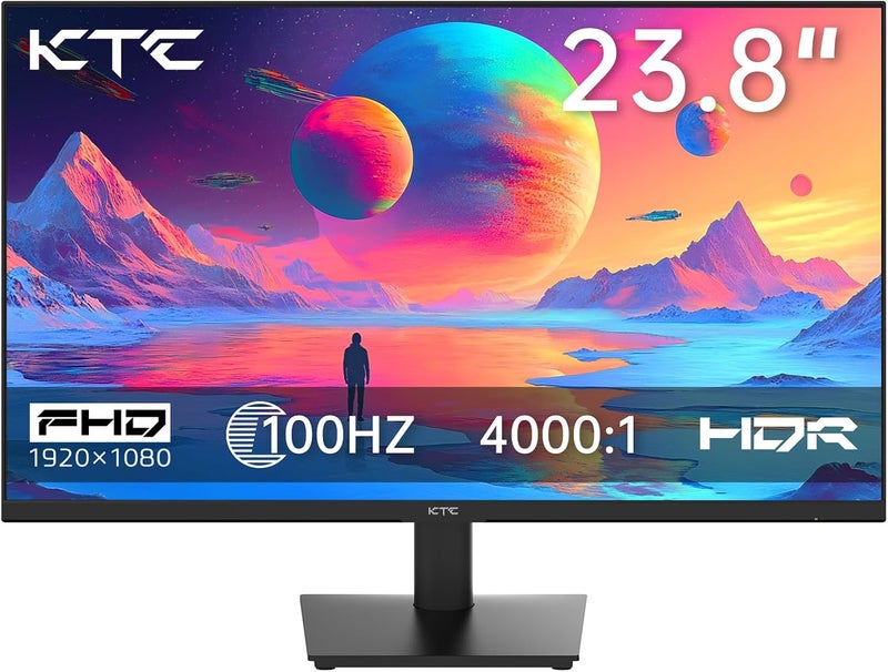 KTC 24 inch Monitor - 1080P 100Hz FreeSync with HDR10,VESA Mountable, Adjustable Tilt, ZeroFrame Design, HDMI,VGA,Earphone Ports, PC Work Monitor for Office - Image 1