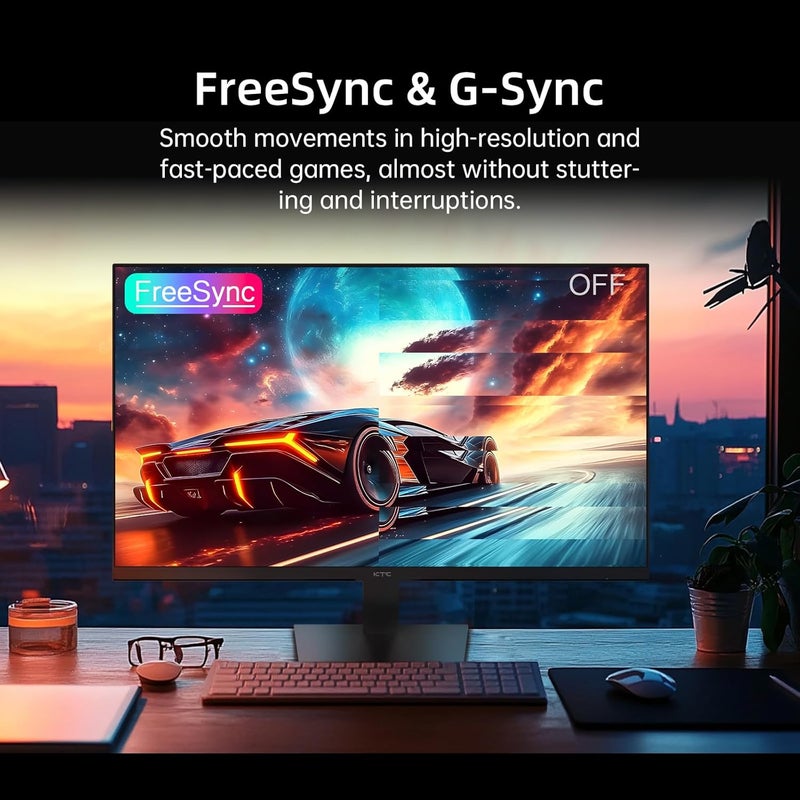 KTC 24 inch Monitor - 1080P 100Hz FreeSync with HDR10,VESA Mountable, Adjustable Tilt, ZeroFrame Design, HDMI,VGA,Earphone Ports, PC Work Monitor for Office - Image 3
