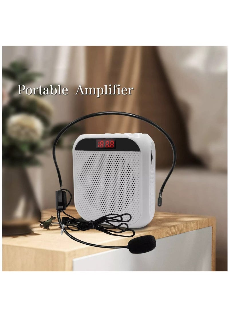Voice Amplifier, Portable Speech Amplifier with Wired Microphone Headset, Rechargable Loudspeaker for Teachers, Tour Guides, Coaches and Meeting