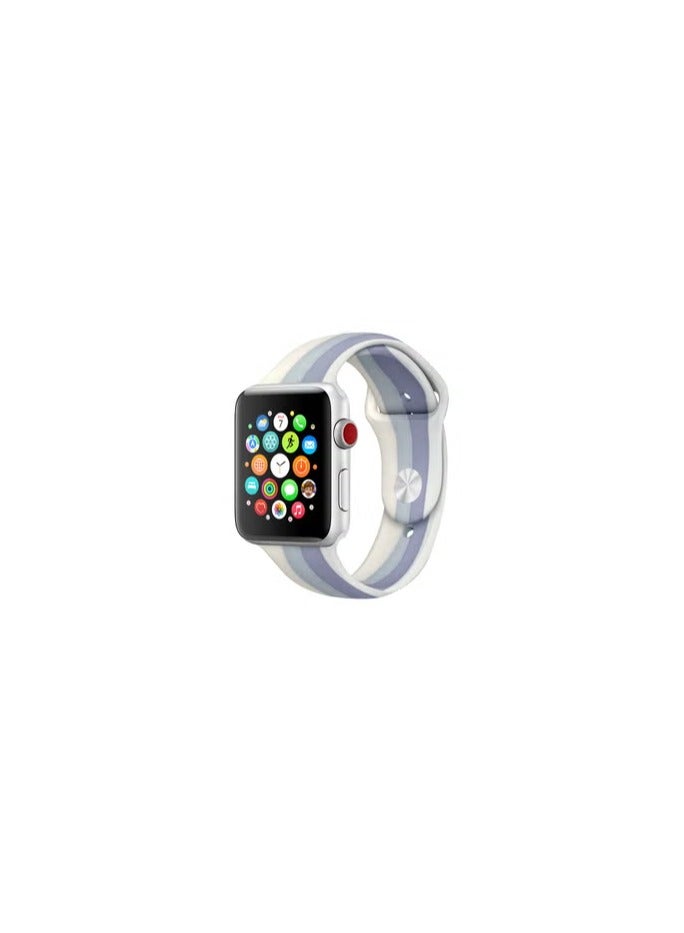 Apple Watch Band 41mm 40mm 38mm Stripe Silicone Replacement Band for iWatch Series 7/SE/6/5/4/3/2/1