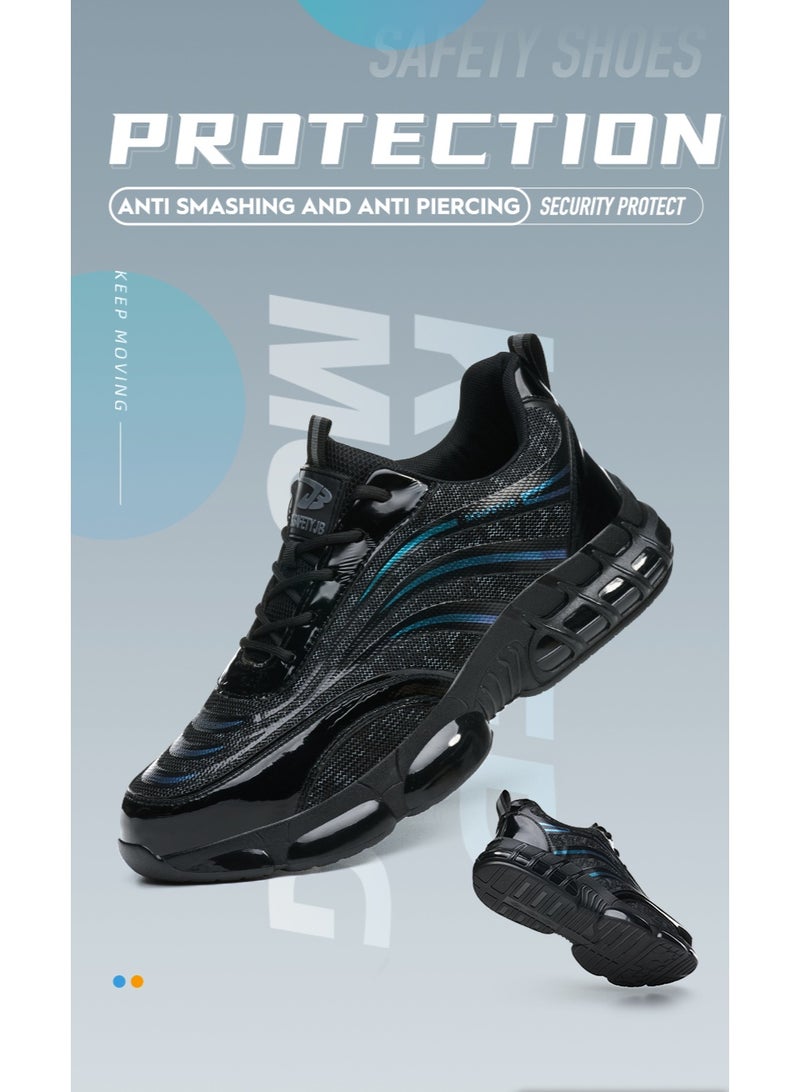أحذية رجالية ذات أصابع فولاذية وخفيفة الوزن وآمنة ومريحة ومقاومة للثقب وأحذية عمل غير قابلة للتدمير وأحذية رياضية أنيقة. - Image 1
