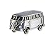 BRISA BRISA VW Collection - Volkswagen Samba Bus T1 Camper Van 3D Mini Model Magnet in Gift Tin (Vintage Silver)  - Image 2