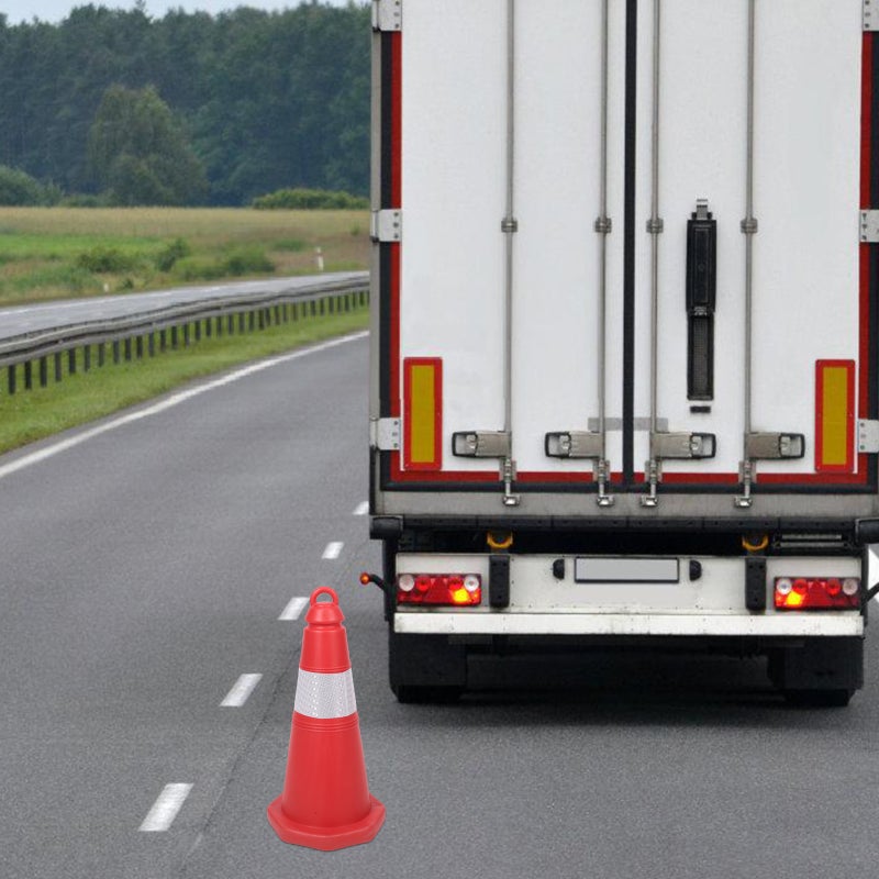 📦 أقماع مرور صغيرة من البلاستيك متينة مع شريط عاكس لتحسين الرؤية - Image 2