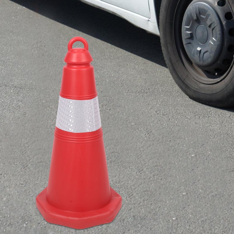 📦 أقماع مرور صغيرة من البلاستيك متينة مع شريط عاكس لتحسين الرؤية - Image 4
