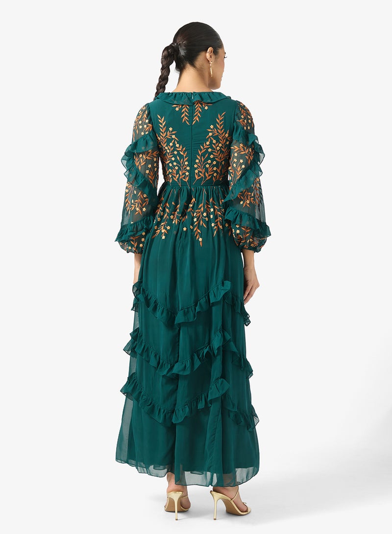 Frock and Frill V-Neck Frill Detailed Maxi Dress - Image 2