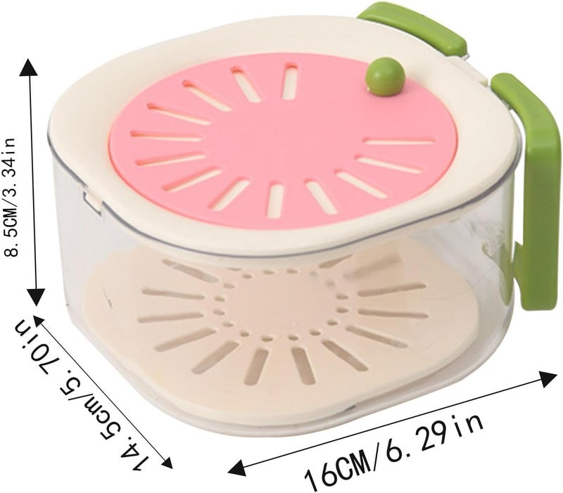 iDream Multifunctional Fruit Storage Container with Draining Lid, Stackable Food Strainer Basket with Collapsible Handle for Washing, Rinsing, and Storing Fruits & Vegetables - Image 2