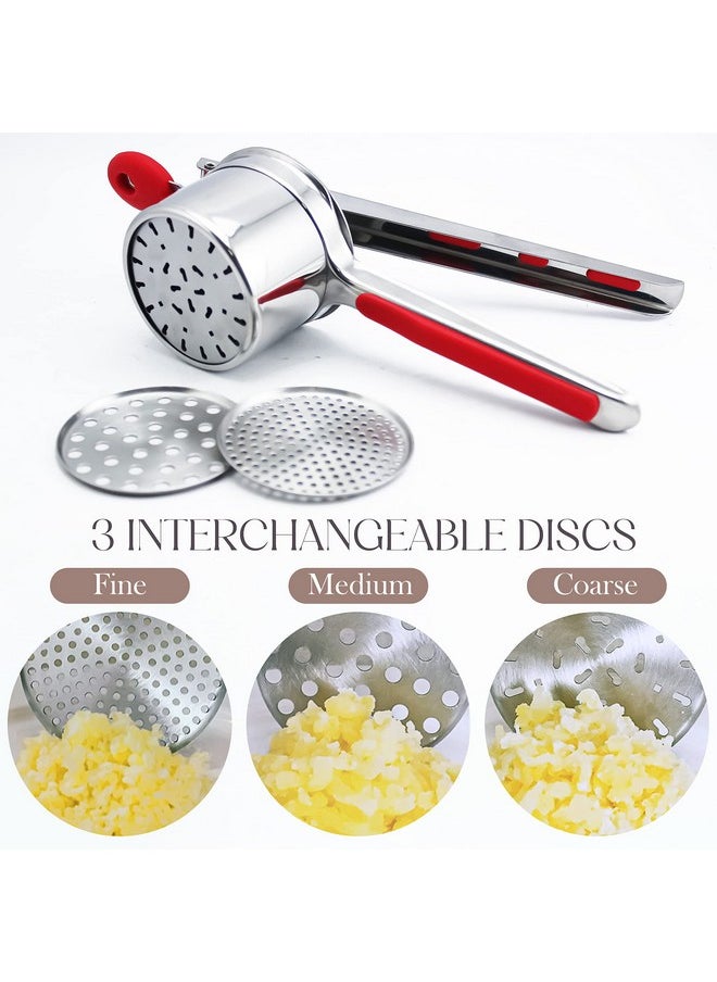 Bellemain Bellemain 15 oz Large Potato Ricer | Heavy-Duty Stainless Steel Potato Ricer & Masher | Perfect for Mashed Potatoes | Kitchen Tool with 3 Interchangeable Discs  - Image 4