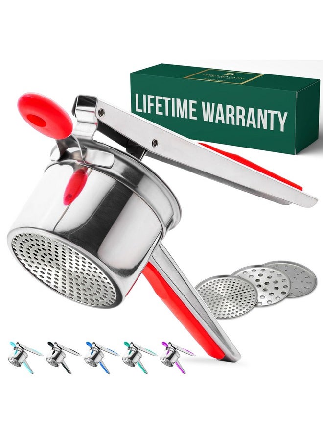 Bellemain Bellemain 15 oz Large Potato Ricer | Heavy-Duty Stainless Steel Potato Ricer & Masher | Perfect for Mashed Potatoes | Kitchen Tool with 3 Interchangeable Discs  - Image 1