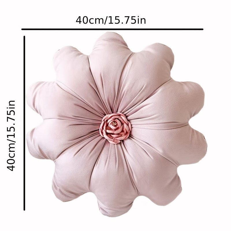 Red Sunflower Throw Pillow 40cm Soft Decorative Cushion for Bedroom Sofa - Image 3