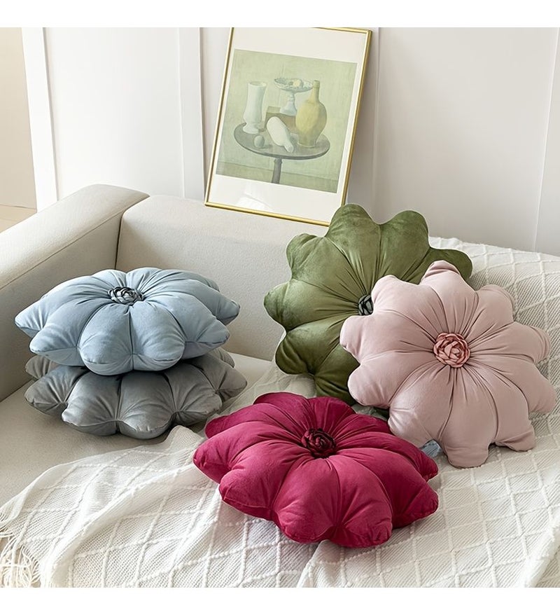 Red Sunflower Throw Pillow 40cm Soft Decorative Cushion for Bedroom Sofa - Image 1
