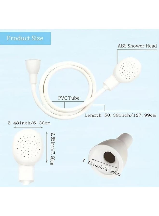 Blue Pet Shower Spray Head With Retractable Hose One Touch Water Stop For Bathing - Image 3