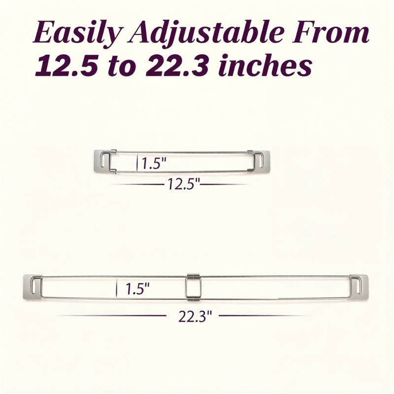 Telescopic RV Fridge Stand Adjustable from 15 to 24 Inches Silver - Quick Stretch-and-Lock Installation Telescoping Refrigerator Support Bar for Travel Trailers and Campers - Image 5