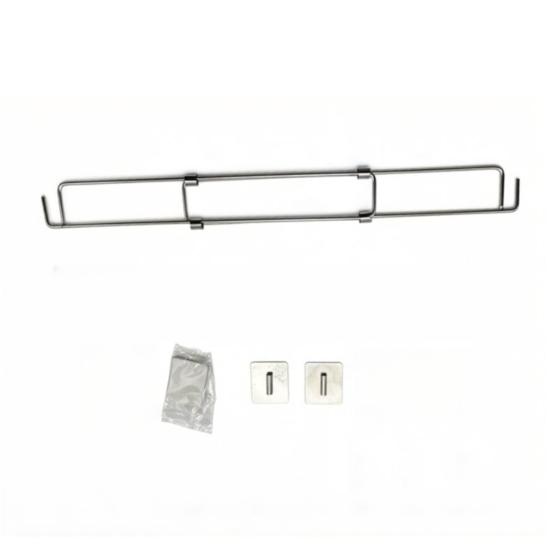 Telescopic RV Fridge Stand Adjustable from 15 to 24 Inches Silver - Quick Stretch-and-Lock Installation Telescoping Refrigerator Support Bar for Travel Trailers and Campers - Image 1