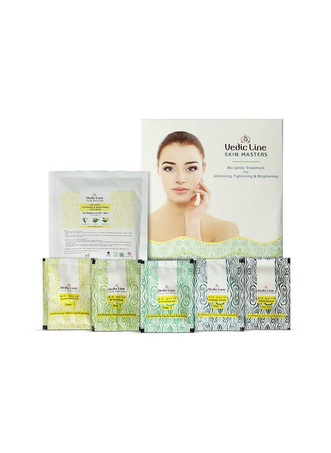 Vedic Line Vedicline Skin Masters Bio White Brightening, Tightening And Brightening Facial Kit, Helps To Reduce Uneven Skin, Dark Spots & Tan With Tea Tree, Lavender, Cucumber To Give Healthy & Radiant Look, (Monodose), 47 Ml  - Image 2