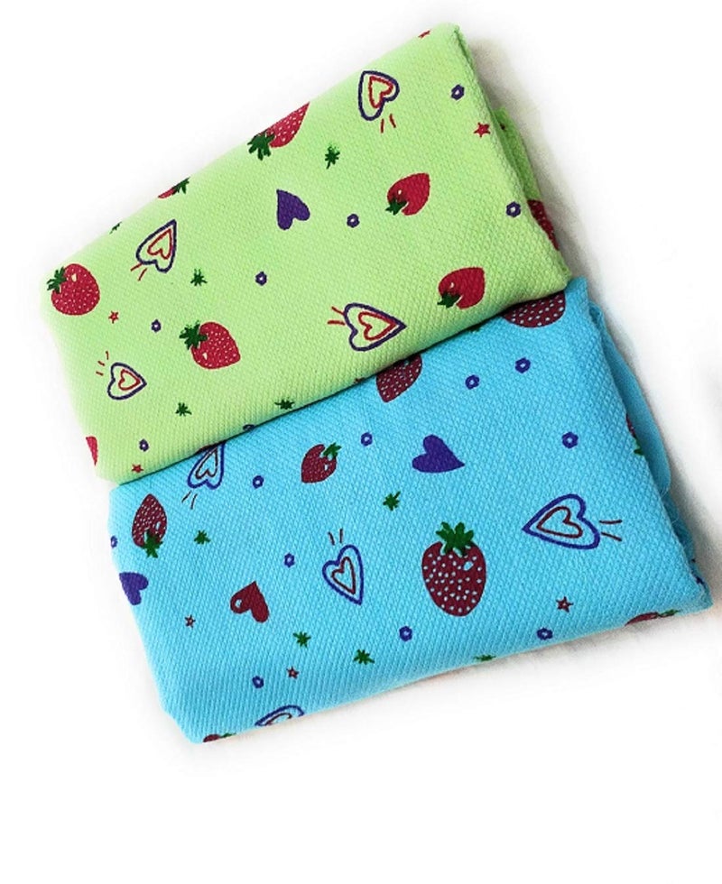Cotton Colors Printed White Cotton Bath Towels Multi Colored Towel Size 60X30 Long Bath Towel Pack of 2_CA33  - Image 1