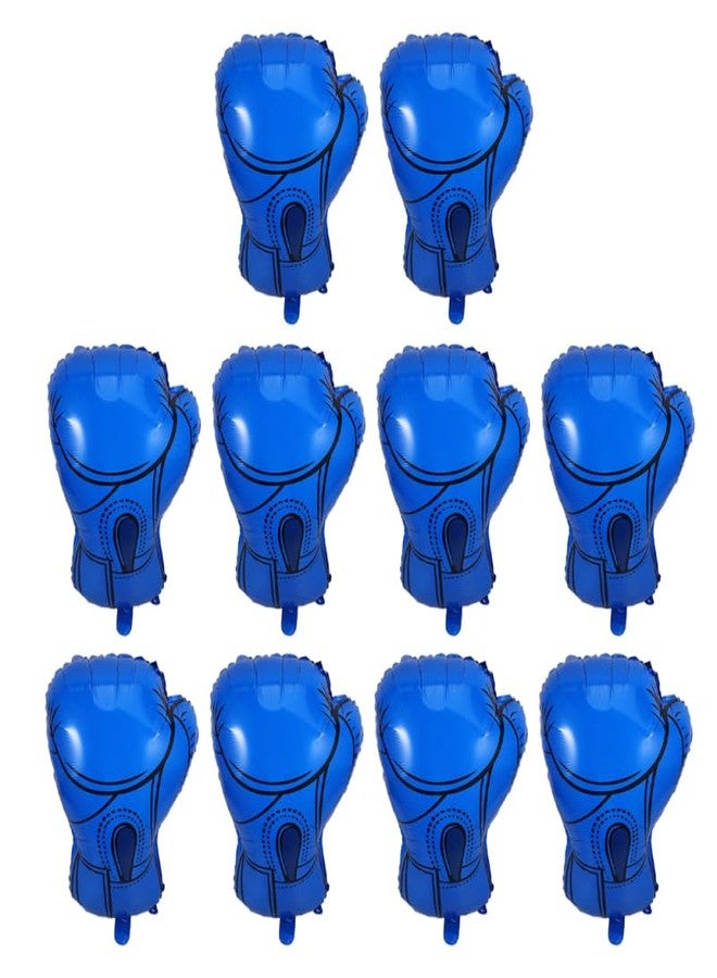 Amosfun 10Pcs Boxing Gloves Foil Balloons Aluminum Party Decorations for Boys Birthday Wrestling Theme Celebrations Self Sealing for Sports Events - Image 1