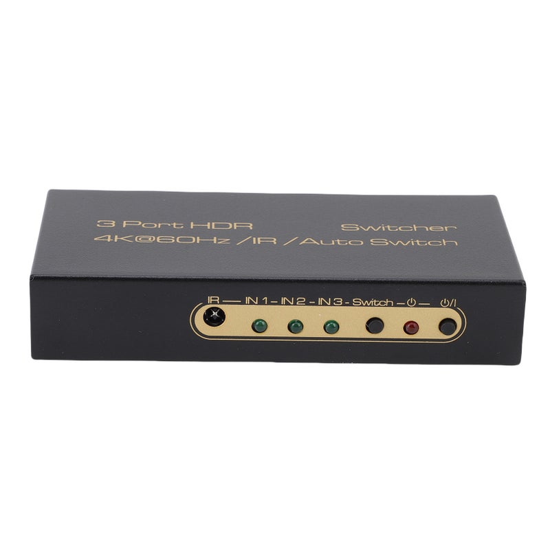 مبدل واجهة الوسائط المتعددة عالية الدقة بثلاث مداخل ومخرج واحد 4K 60 هرتز بتحكم عن بعد بالاشعة تحت الحمراء، متوافق مع التشغيل الفوري للعمل واللعب - Image 5