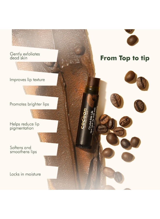 The Cocoon Original Vietnam Cocoon Coffee Lip Scrub Stick – Natural Exfoliator with Dak Lak Coffee, Shea Butter & Macadamia Oil – Vegan, Paraben-Free, Travel-Friendly Lip Care for Dry, Chapped Lips – Men & Women - Image 4