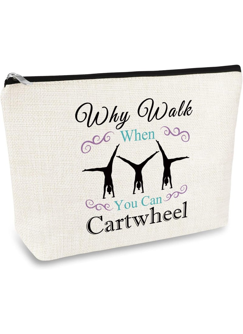 Mikela Gymnast Gift Gymnastics Makeup Bag for Women Gymnastics Lover Gift Funny Graduation Birthday Gift for Teen Girls Gymnastics Lover Gymnast Cosmetic Bag Inspirational Gift for Sister Friends Travel Bag 