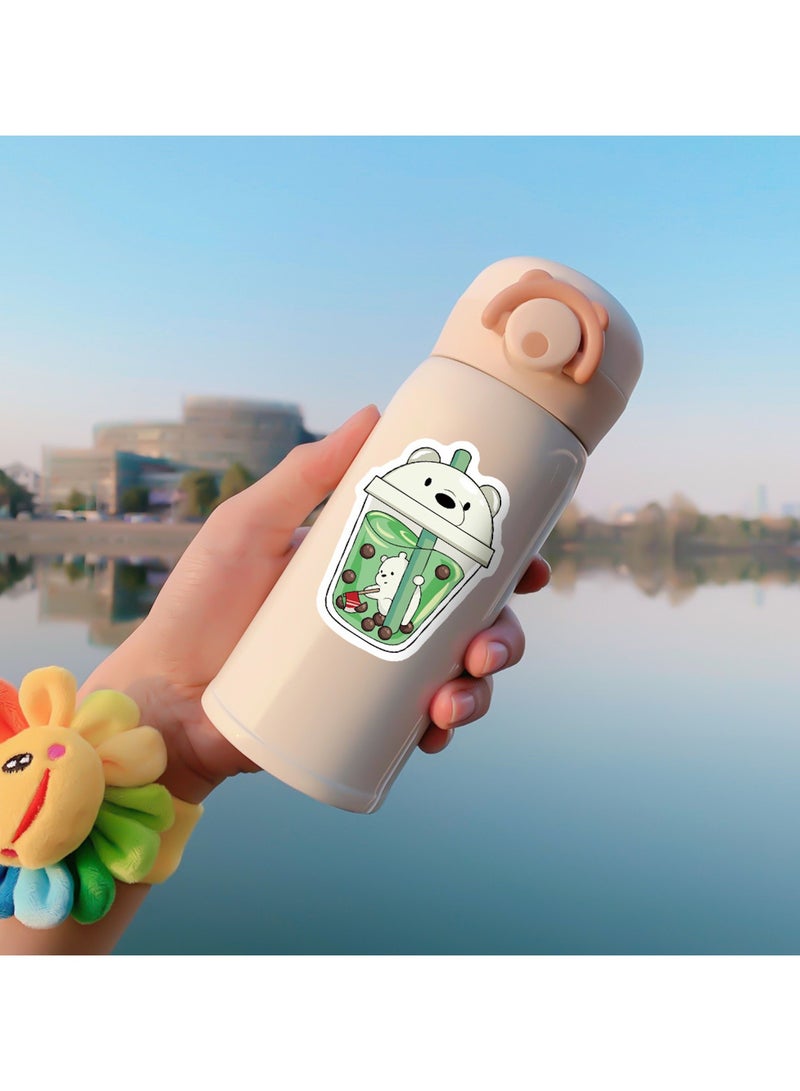 قوس قزح أورينبو 50 قطعة من ملصقات بوبا اللطيفة، ملصقات شاي الفقاعات والحليب والشاي، ملصقات مشروبات من الفينيل، ملصقات مقاومة للماء لزجاجة المياه والكمبيوتر المحمول والهاتف وسجل القصاصات، مجموعة ملصقات مضحكة للمراهقين والأطفال والفتيات - Image 4