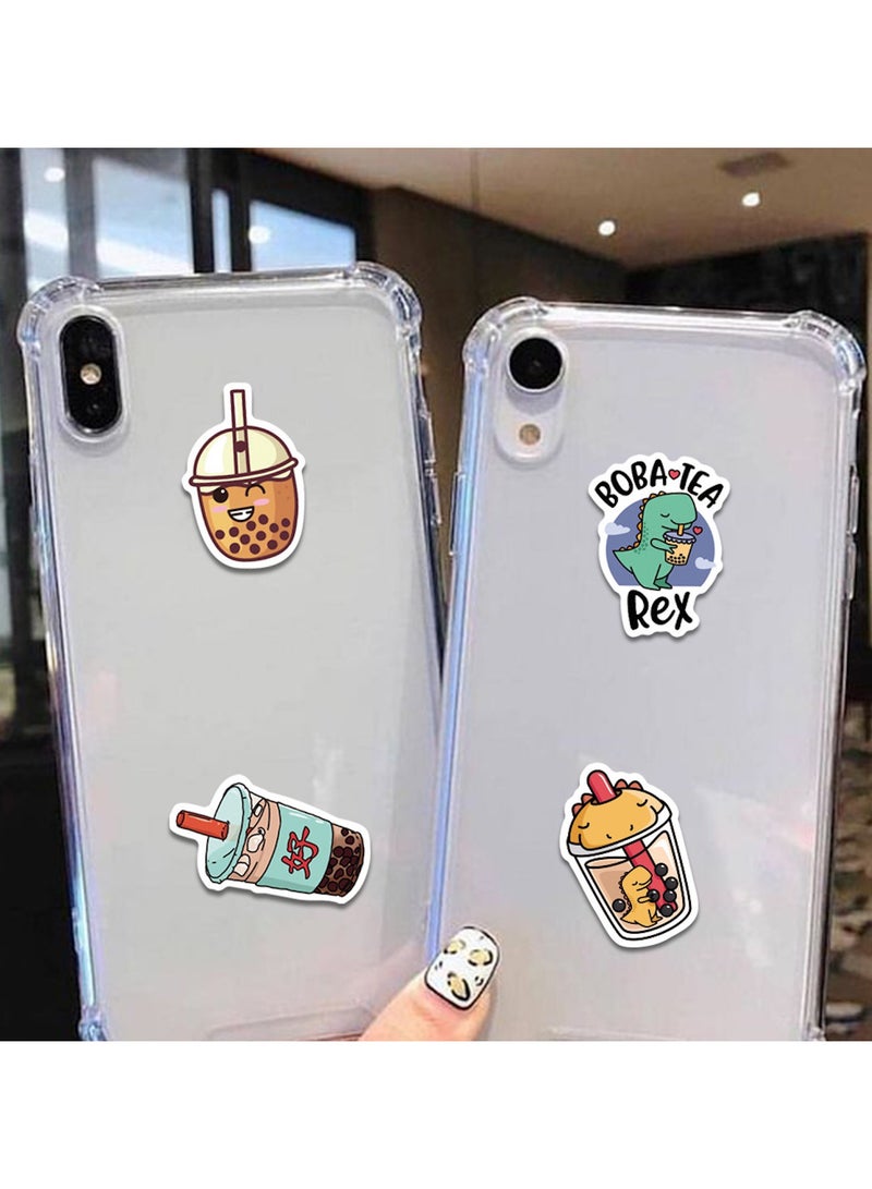 قوس قزح أورينبو 50 قطعة من ملصقات بوبا اللطيفة، ملصقات شاي الفقاعات والحليب والشاي، ملصقات مشروبات من الفينيل، ملصقات مقاومة للماء لزجاجة المياه والكمبيوتر المحمول والهاتف وسجل القصاصات، مجموعة ملصقات مضحكة للمراهقين والأطفال والفتيات - Image 5